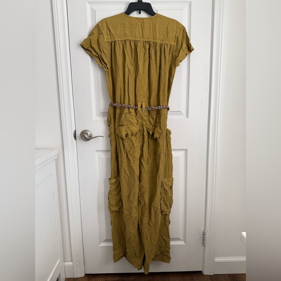 Free People Olive Button-Down jumpsuit with tie - Picture 9 of 12